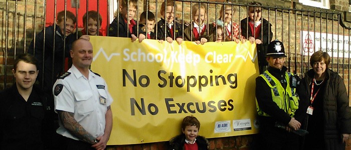 School banner campaign targets irresponsible drivers